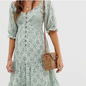 ASOS Broderie Midi Dress